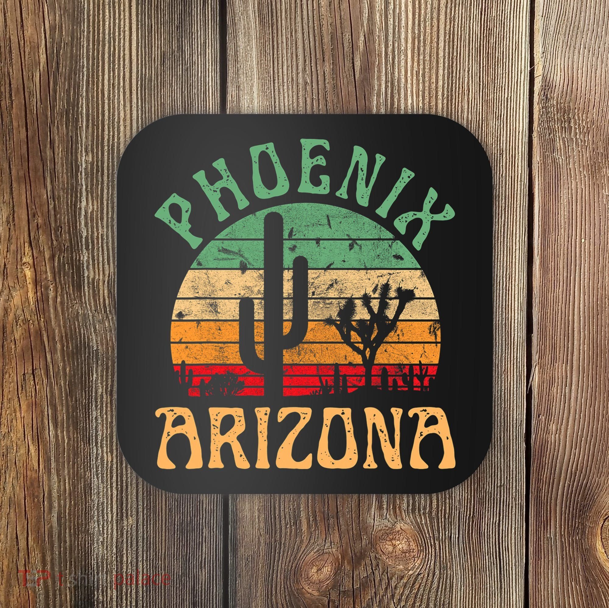 Phoenix Arizona Desert Cactus Retro Sunset Outdoors Retro Coaster