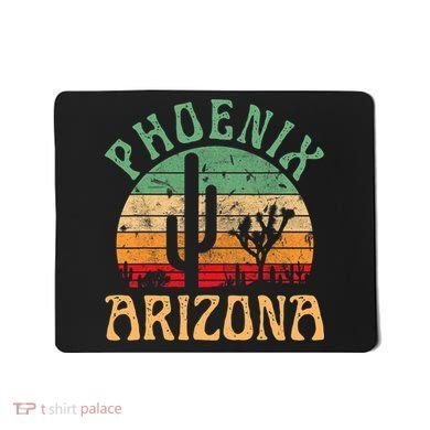 Phoenix Arizona Desert Cactus Retro Sunset Outdoors Retro Mousepad