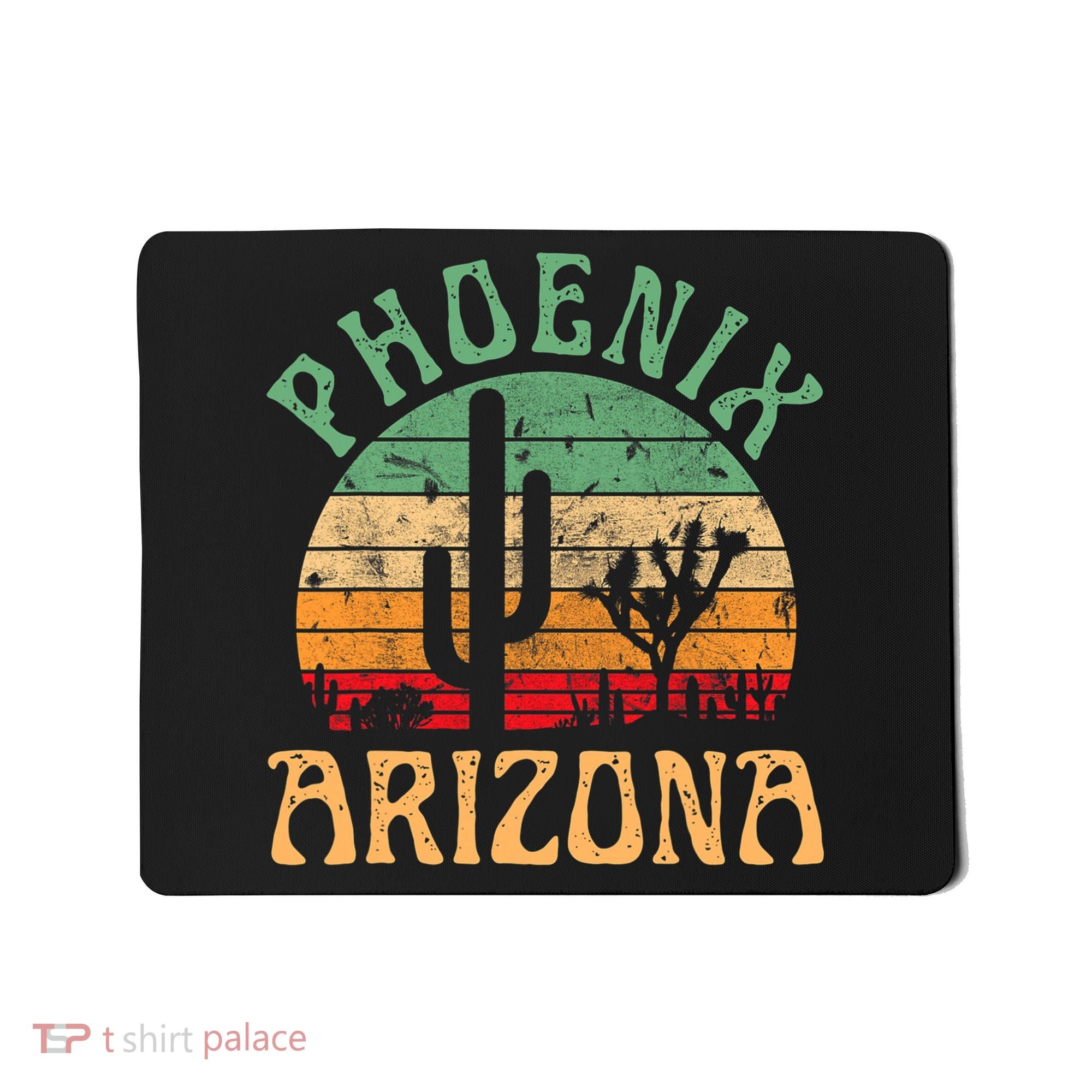 Phoenix Arizona Desert Cactus Retro Sunset Outdoors Retro Mousepad