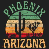 Phoenix Arizona Desert Cactus Retro Sunset Outdoors Retro Hat thumb 2