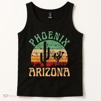 Phoenix Arizona Desert Cactus Retro Sunset Outdoors Retro Tank Top thumb 2