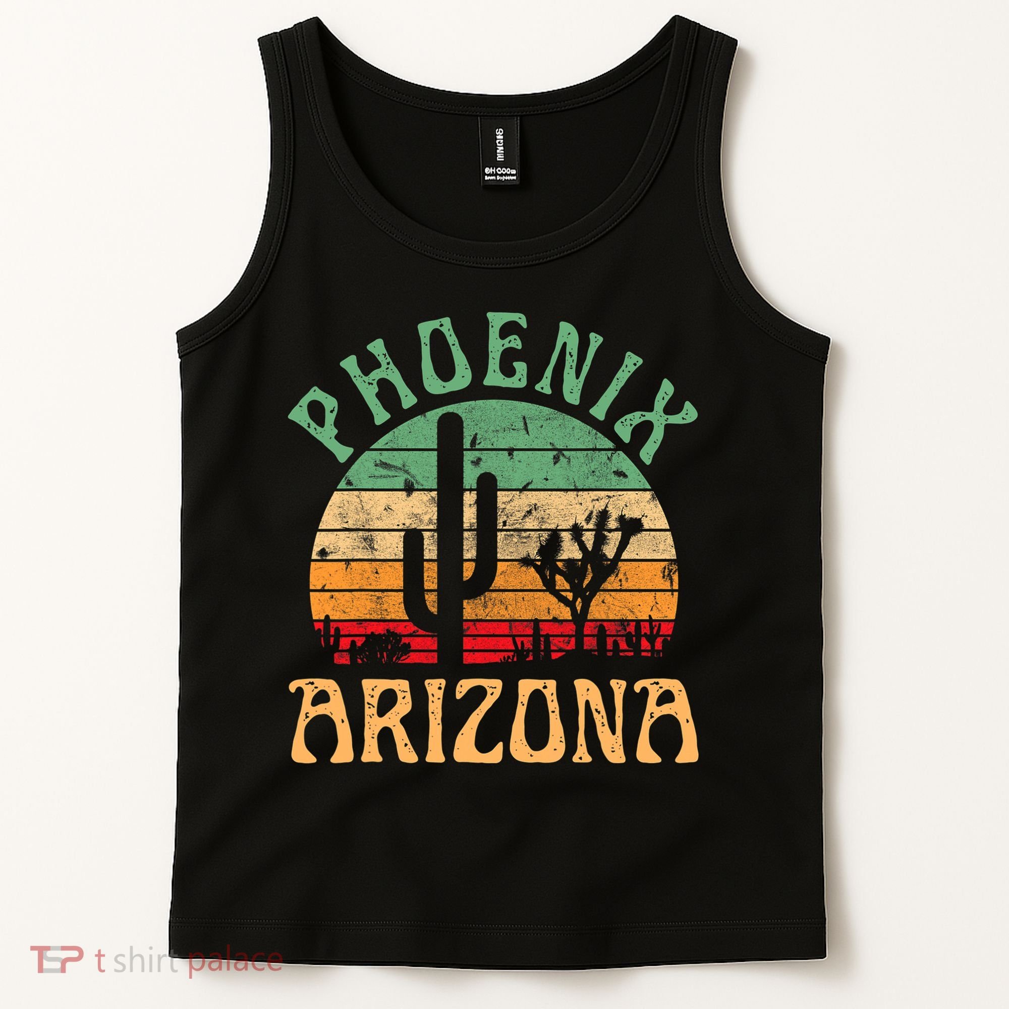 Phoenix Arizona Desert Cactus Retro Sunset Outdoors Retro Tank Top