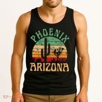 Phoenix Arizona Desert Cactus Retro Sunset Outdoors Retro Tank Top thumb 3
