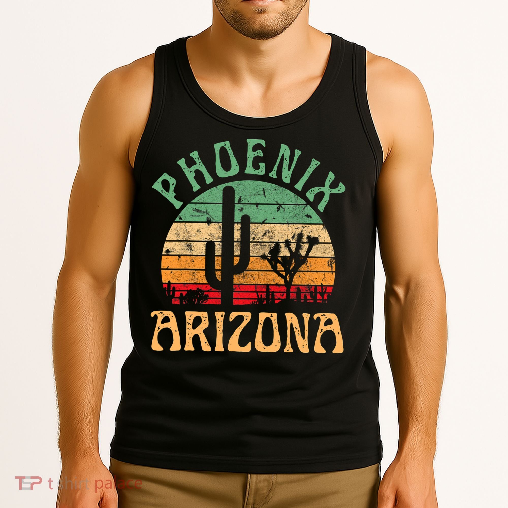 Phoenix Arizona Desert Cactus Retro Sunset Outdoors Retro Tank Top