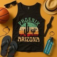 Phoenix Arizona Desert Cactus Retro Sunset Outdoors Retro Tank Top thumb 4
