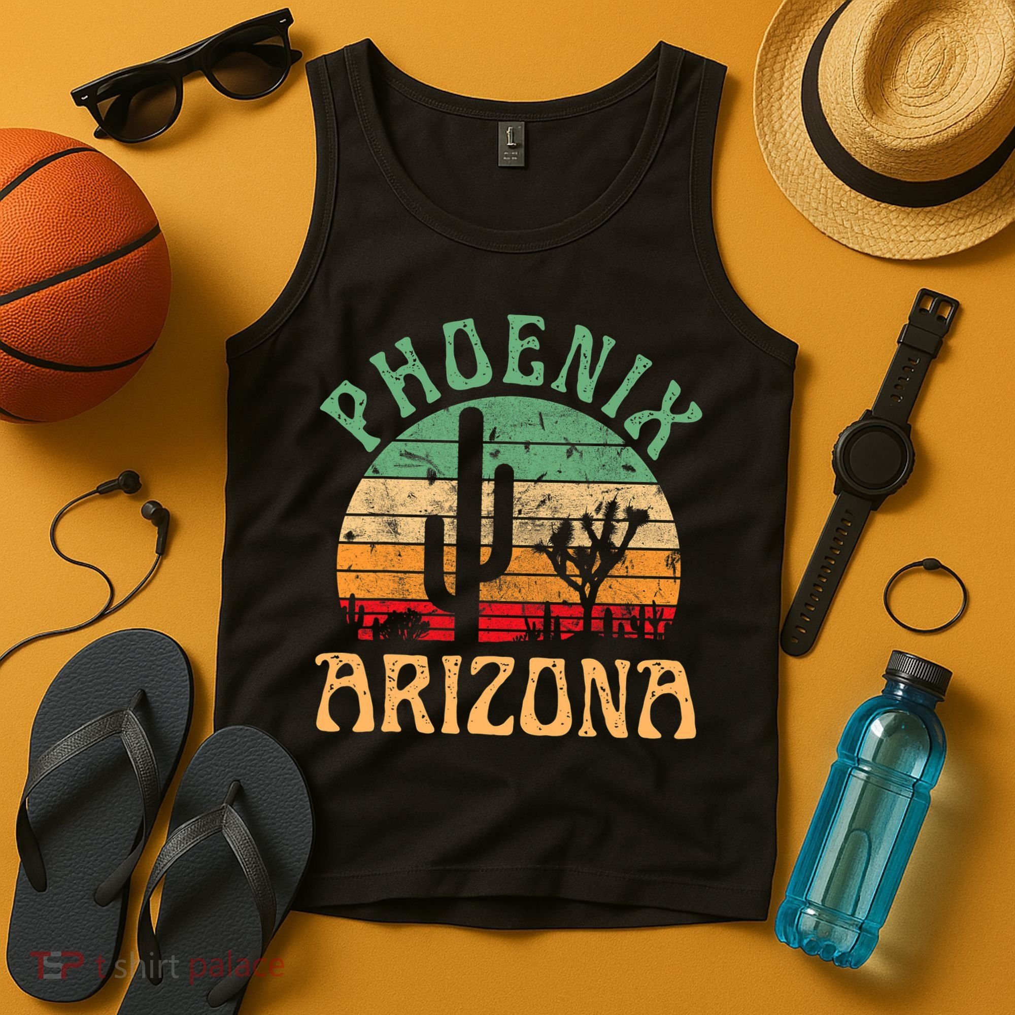Phoenix Arizona Desert Cactus Retro Sunset Outdoors Retro Tank Top