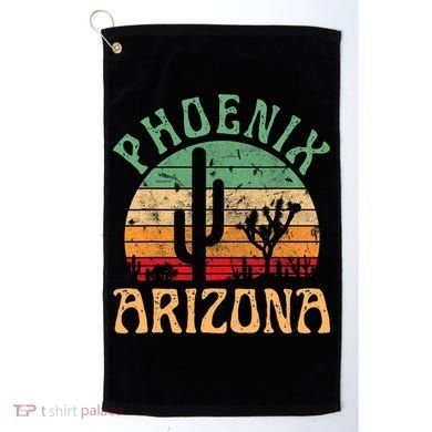 Phoenix Arizona Desert Cactus Retro Sunset Outdoors Retro Golf Towel
