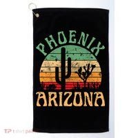 Phoenix Arizona Desert Cactus Retro Sunset Outdoors Retro Golf Towel thumb 0