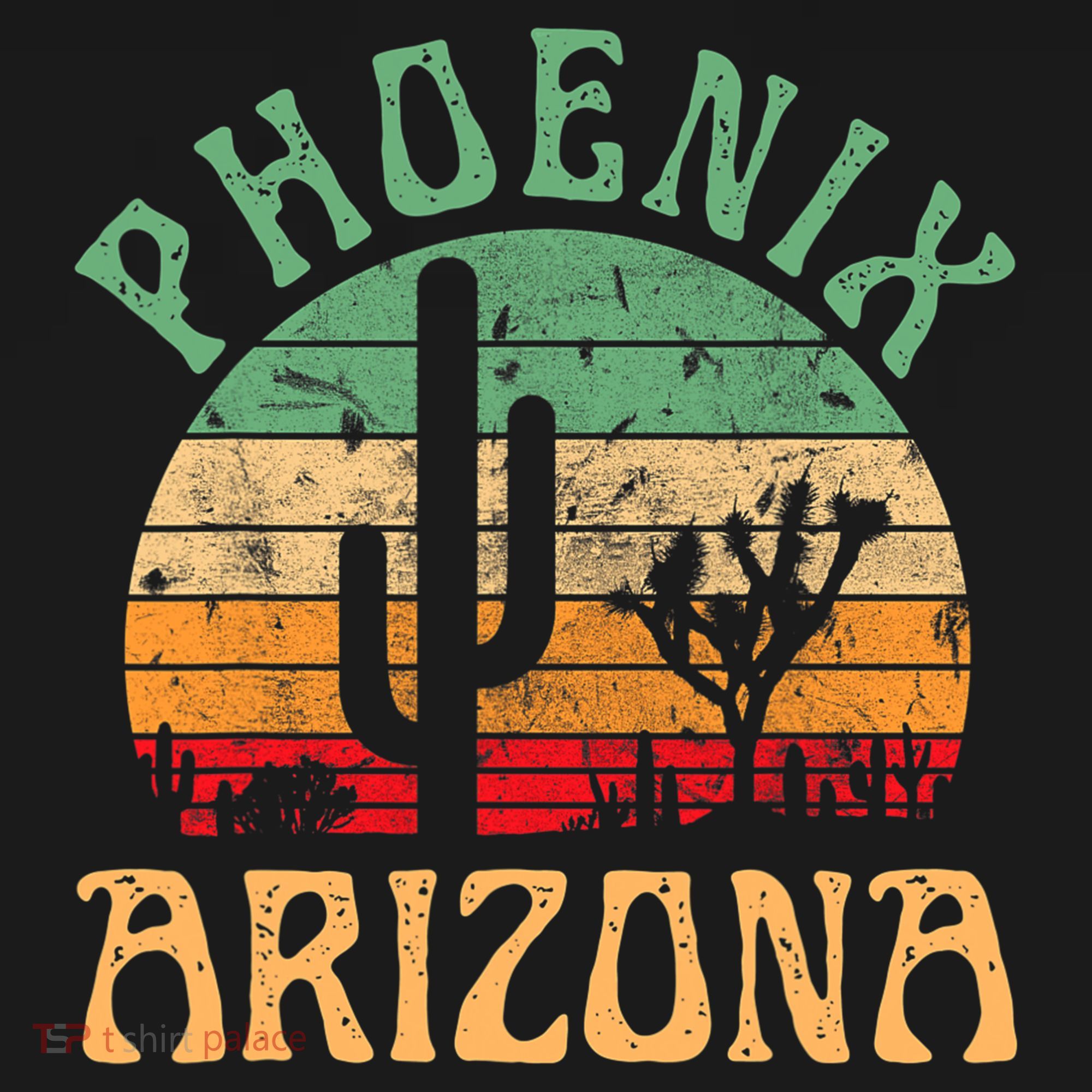 Phoenix Arizona Desert Cactus Retro Sunset Outdoors Retro Visor