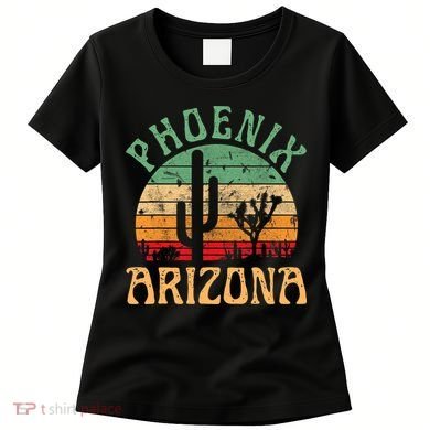Phoenix Arizona Desert Cactus Retro Sunset Outdoors Retro Women's T-Shirt