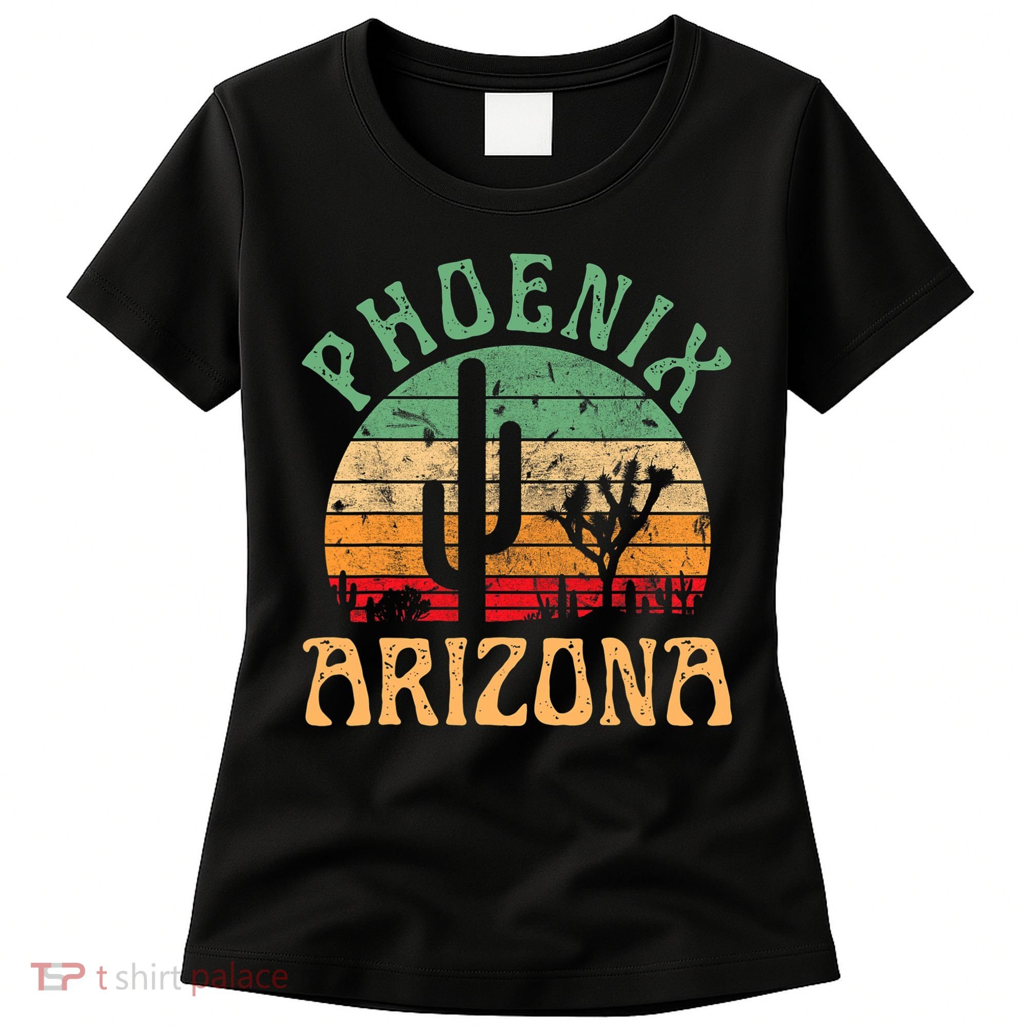 Phoenix Arizona Desert Cactus Retro Sunset Outdoors Retro Women's T-Shirt