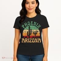 Phoenix Arizona Desert Cactus Retro Sunset Outdoors Retro Women's T-Shirt thumb 4