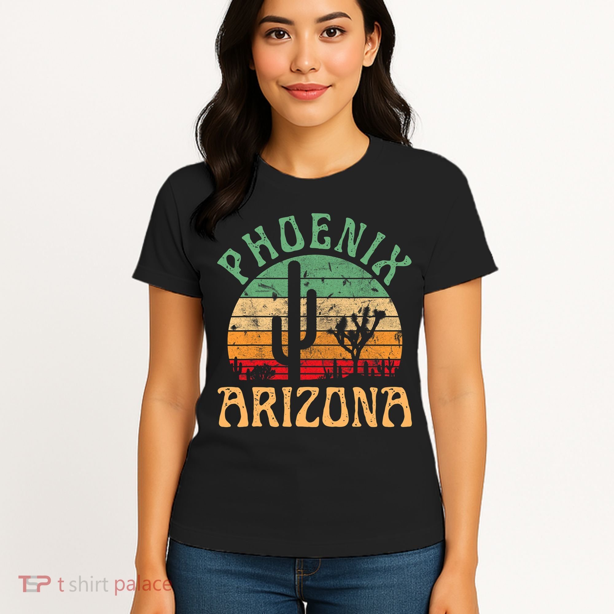 Phoenix Arizona Desert Cactus Retro Sunset Outdoors Retro Women's T-Shirt