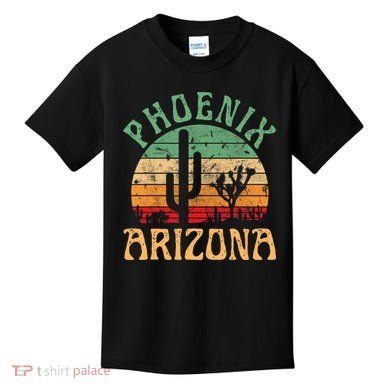 Phoenix Arizona Desert Cactus Retro Sunset Outdoors Retro Kids T-Shirt
