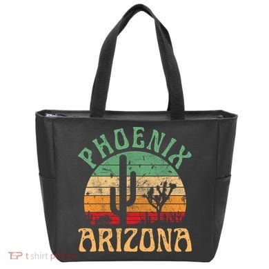 Phoenix Arizona Desert Cactus Retro Sunset Outdoors Retro Tote Bag