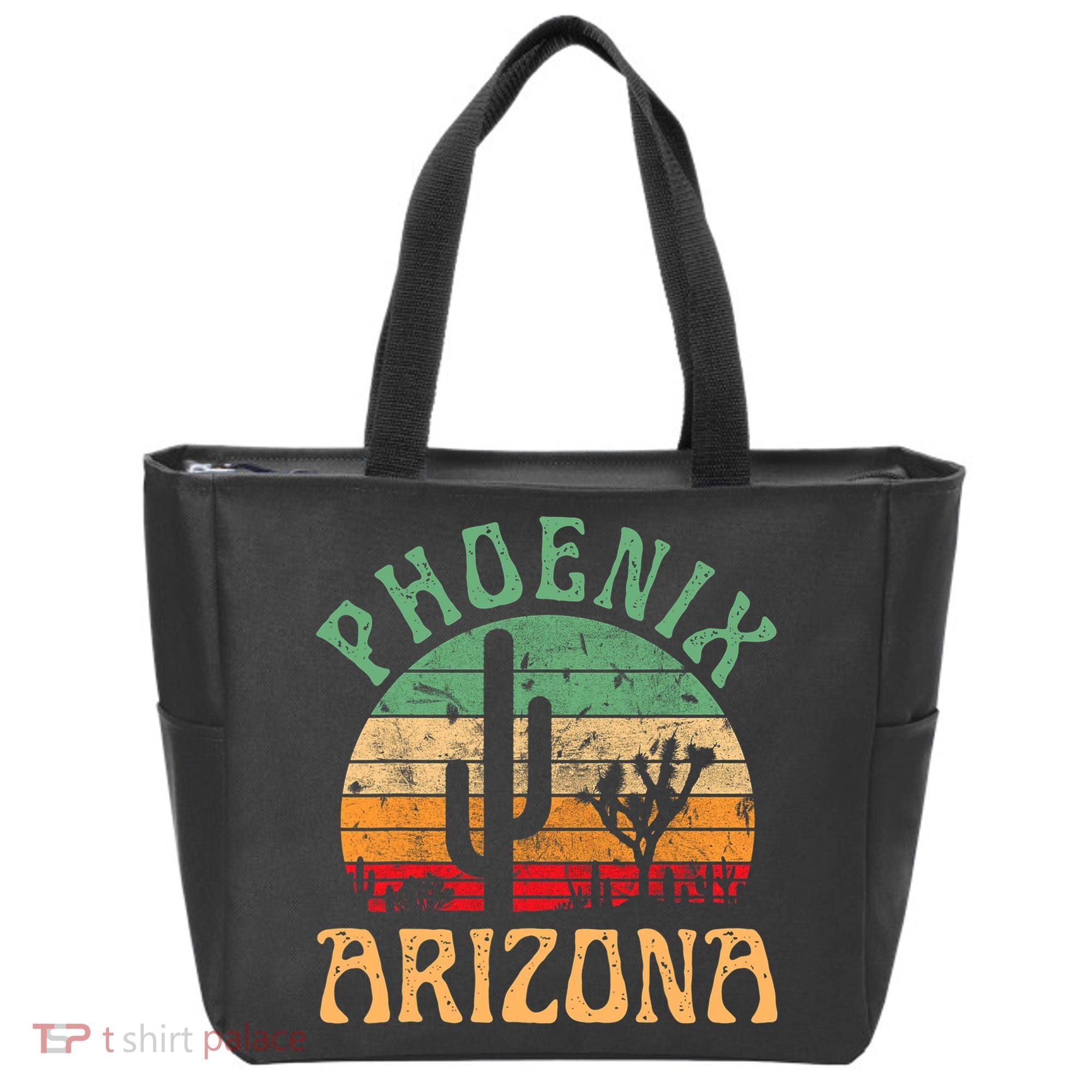 Phoenix Arizona Desert Cactus Retro Sunset Outdoors Retro Tote Bag