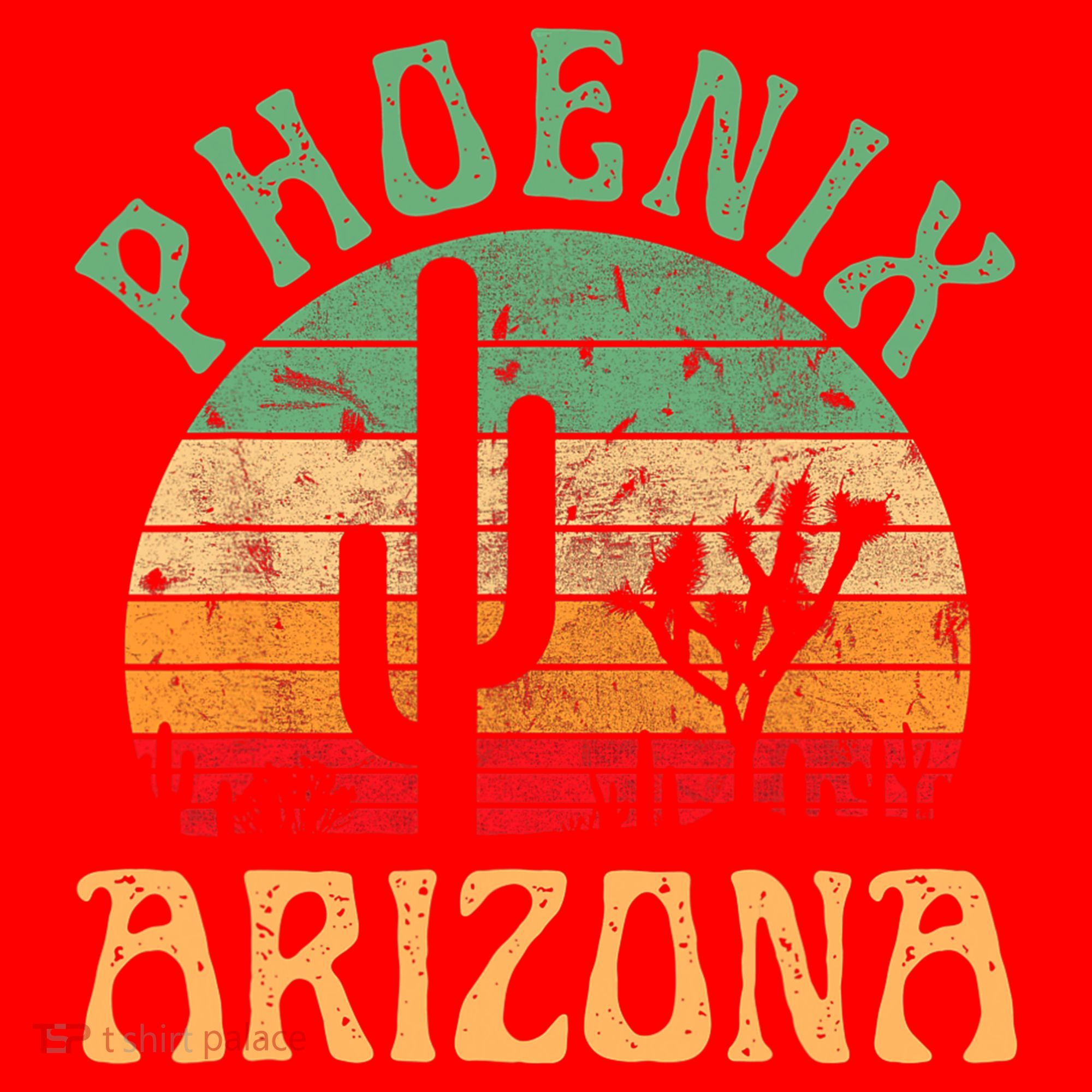 Phoenix Arizona Desert Cactus Retro Sunset Outdoors Retro Santa Hat