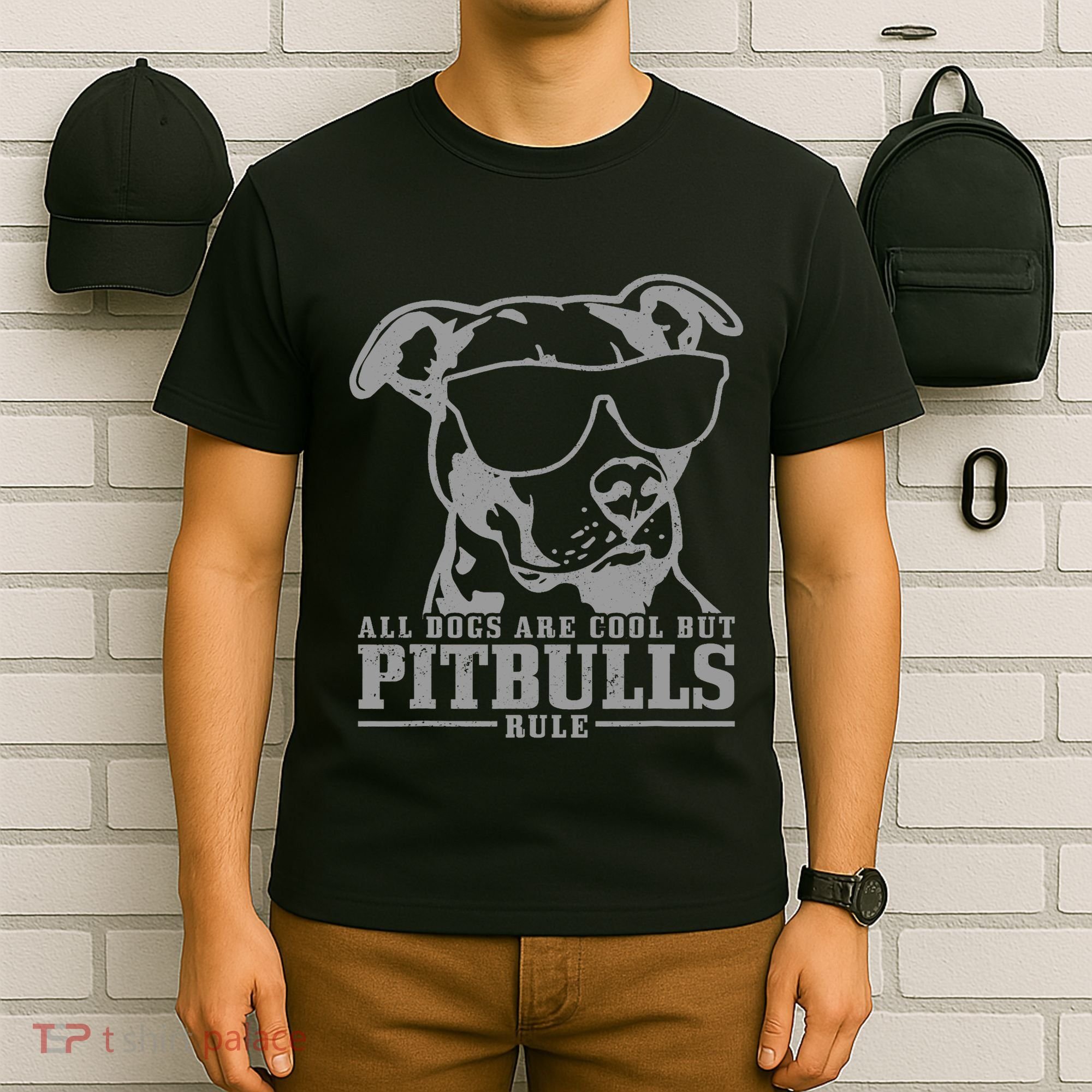 Pitbull All Dogs Are Cool Pitbulls Rule Funny Pitbull T-Shirt
