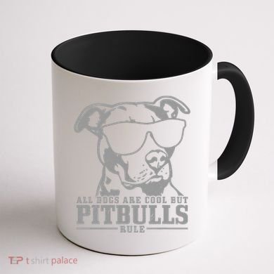 Pitbull All Dogs Are Cool Pitbulls Rule Funny Pitbull Coffee Mug back