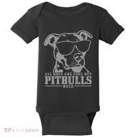 Pitbull All Dogs Are Cool Pitbulls Rule Funny Pitbull Baby Bodysuit thumb 0