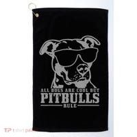 Pitbull All Dogs Are Cool Pitbulls Rule Funny Pitbull Golf Towel thumb 0