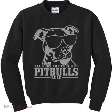 Pitbull All Dogs Are Cool Pitbulls Rule Funny Pitbull Kids Sweatshirt