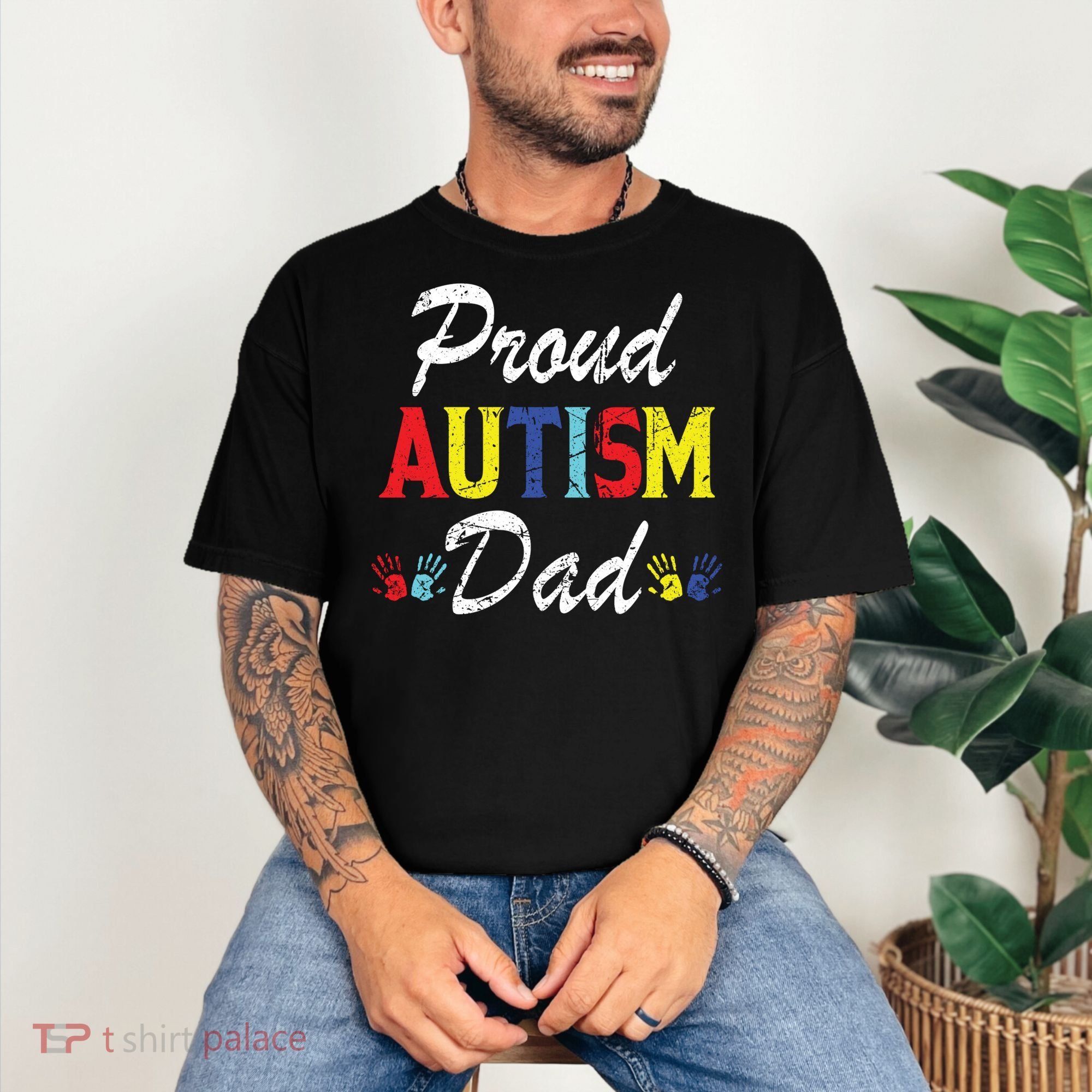 Proud Autism Dad Gift Comfort Colors T-Shirt