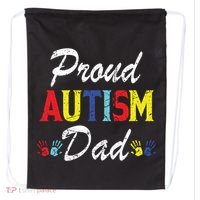 Proud Autism Dad Gift Drawstring Bag thumb 0