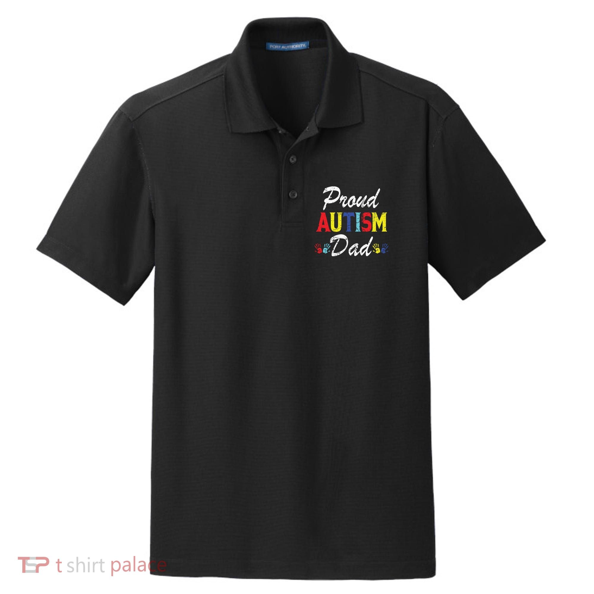 Proud Autism Dad Gift Dry Zone Grid Polo