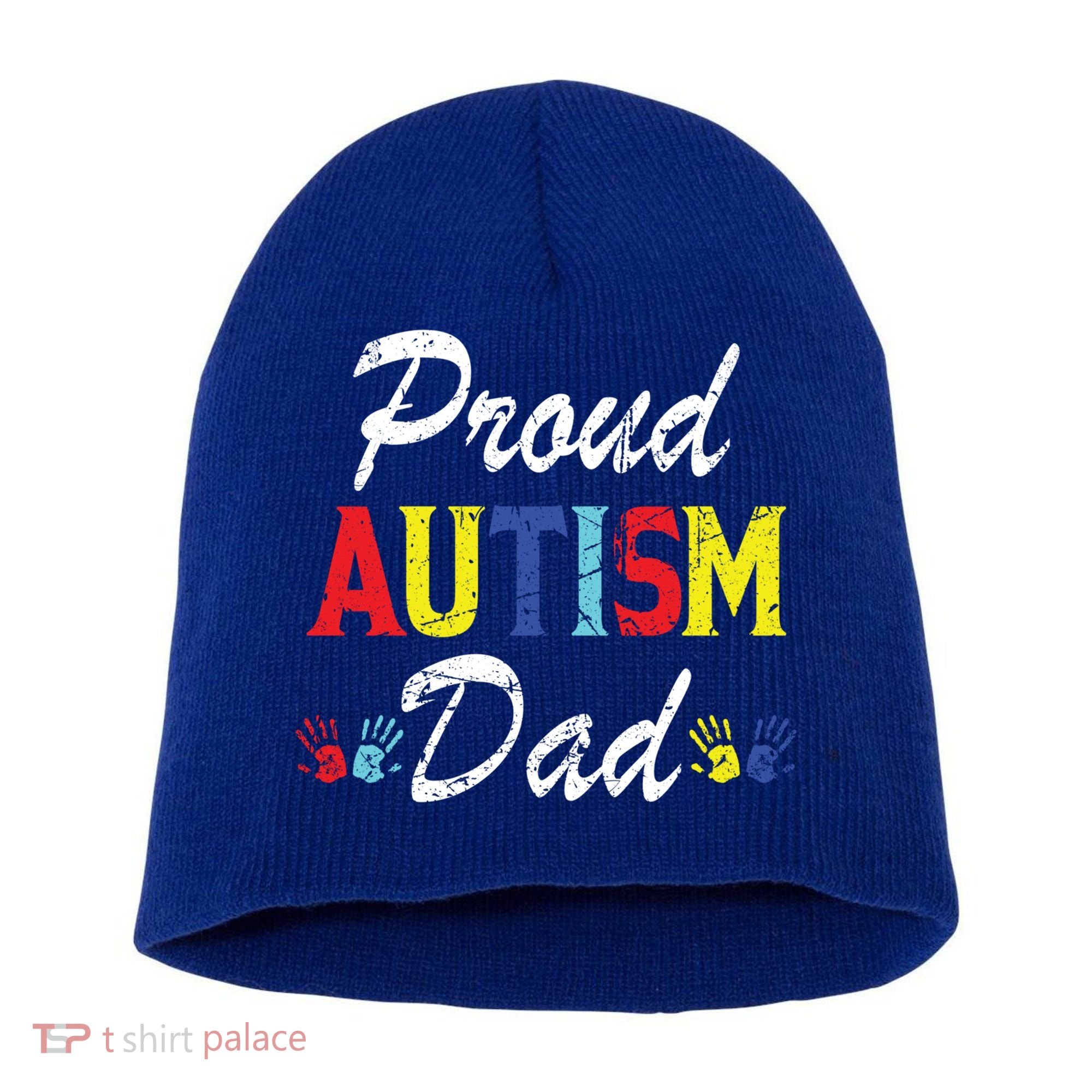 Proud Autism Dad Gift Short Acrylic Beanie