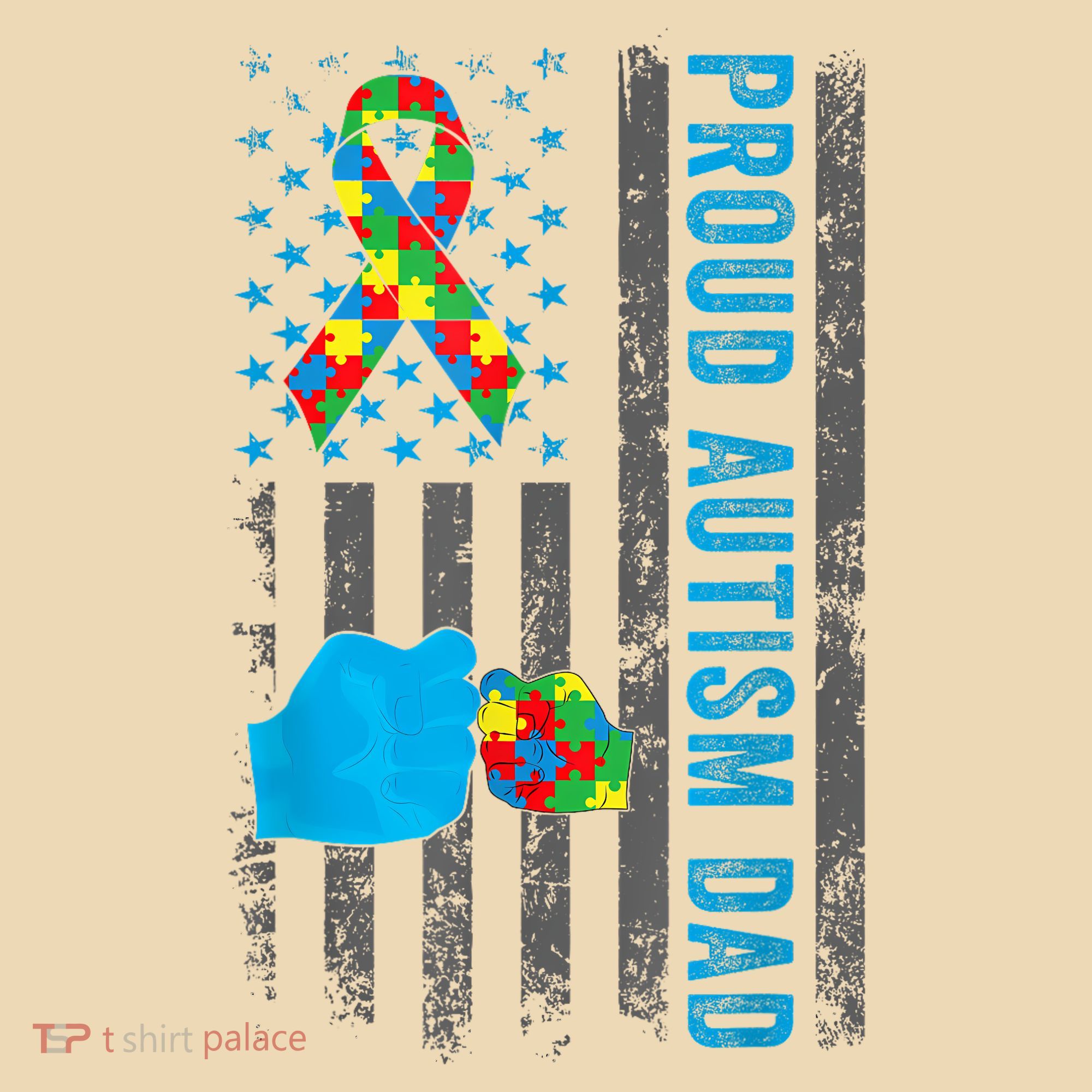 Proud Autism Dad American Flag USA Autism Awareness Dad  Tote Bag