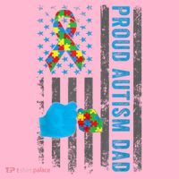 Proud Autism Dad American Flag USA Autism Awareness Dad  Coaster thumb 2