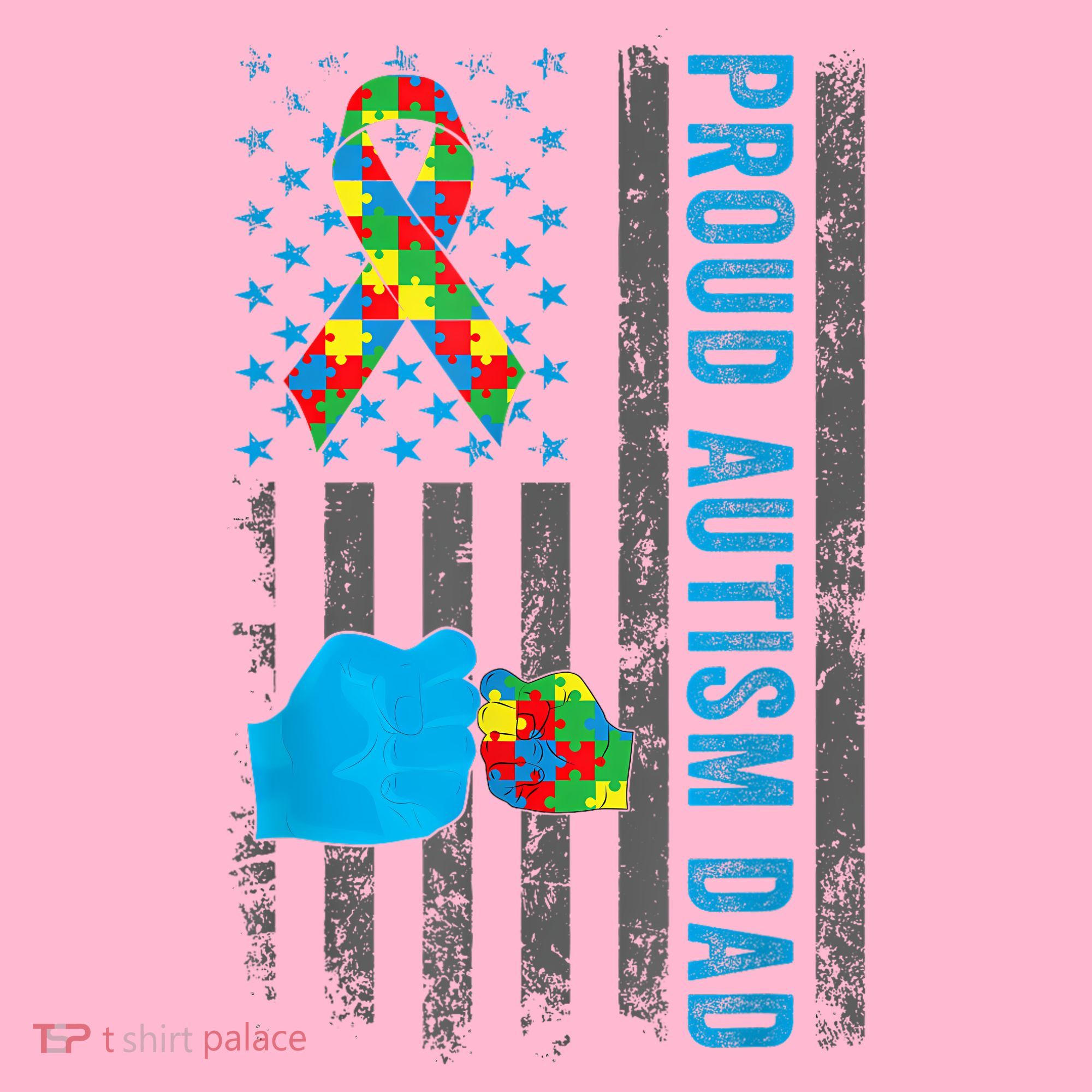 Proud Autism Dad American Flag USA Autism Awareness Dad  Coaster