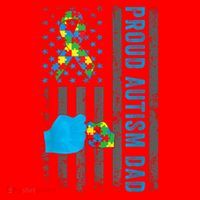 Proud Autism Dad American Flag USA Autism Awareness Dad  Santa Hat thumb 1