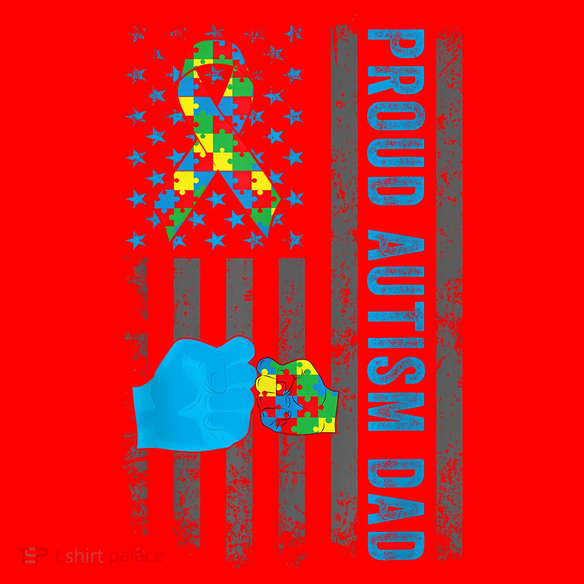 Proud Autism Dad American Flag USA Autism Awareness Dad  Santa Hat