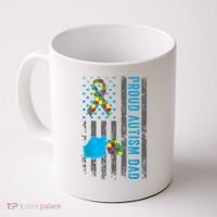 Proud Autism Dad American Flag USA Autism Awareness Dad  Coffee Mug thumb 0