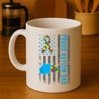 Proud Autism Dad American Flag USA Autism Awareness Dad  Coffee Mug thumb 4