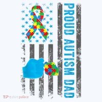 Proud Autism Dad American Flag USA Autism Awareness Dad  Long Sleeve Pajama Set thumb 2