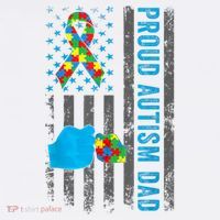 Proud Autism Dad American Flag USA Autism Awareness Dad  Polo thumb 3