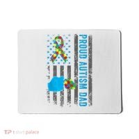 Proud Autism Dad American Flag USA Autism Awareness Dad  Mousepad thumb 0