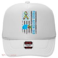 Proud Autism Dad American Flag USA Autism Awareness Dad  Hat thumb 0