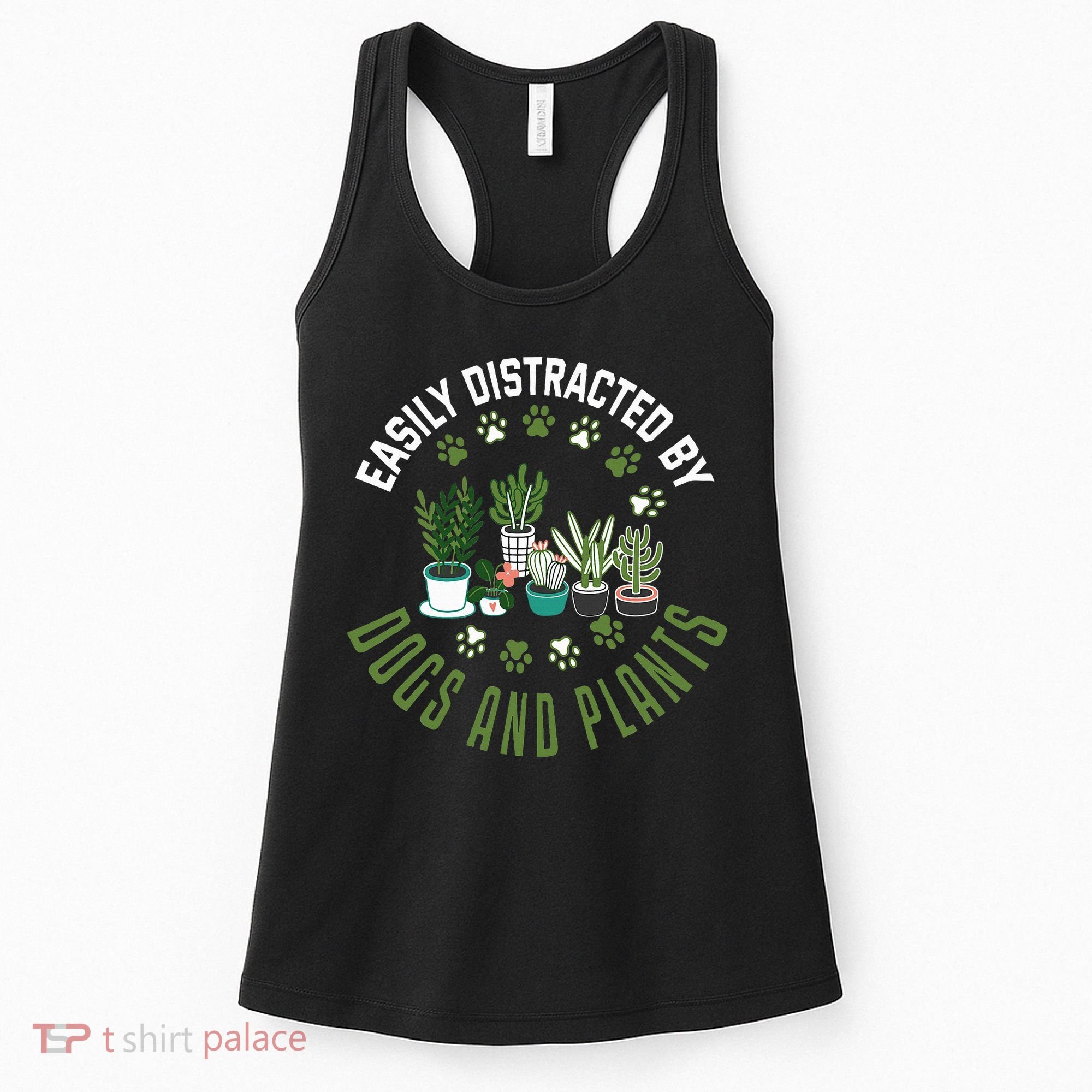 Plants And Dogs Funny Plant Lover Dog Lover Plant Women's Tank Top