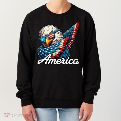 Patriotic America Dabbing Bald Eagle Women's Sweatshirt