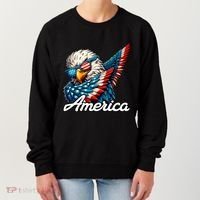 Patriotic America Dabbing Bald Eagle Women's Sweatshirt thumb 0