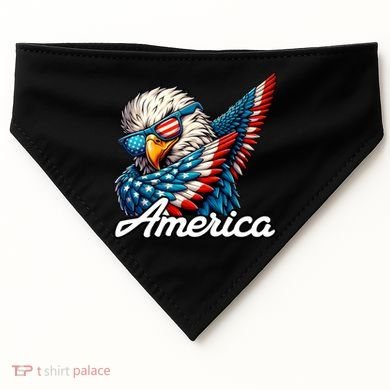 Patriotic America Dabbing Bald Eagle USA-Made Doggie Bandana