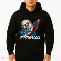 Patriotic America Dabbing Bald Eagle Hoodie thumb 2
