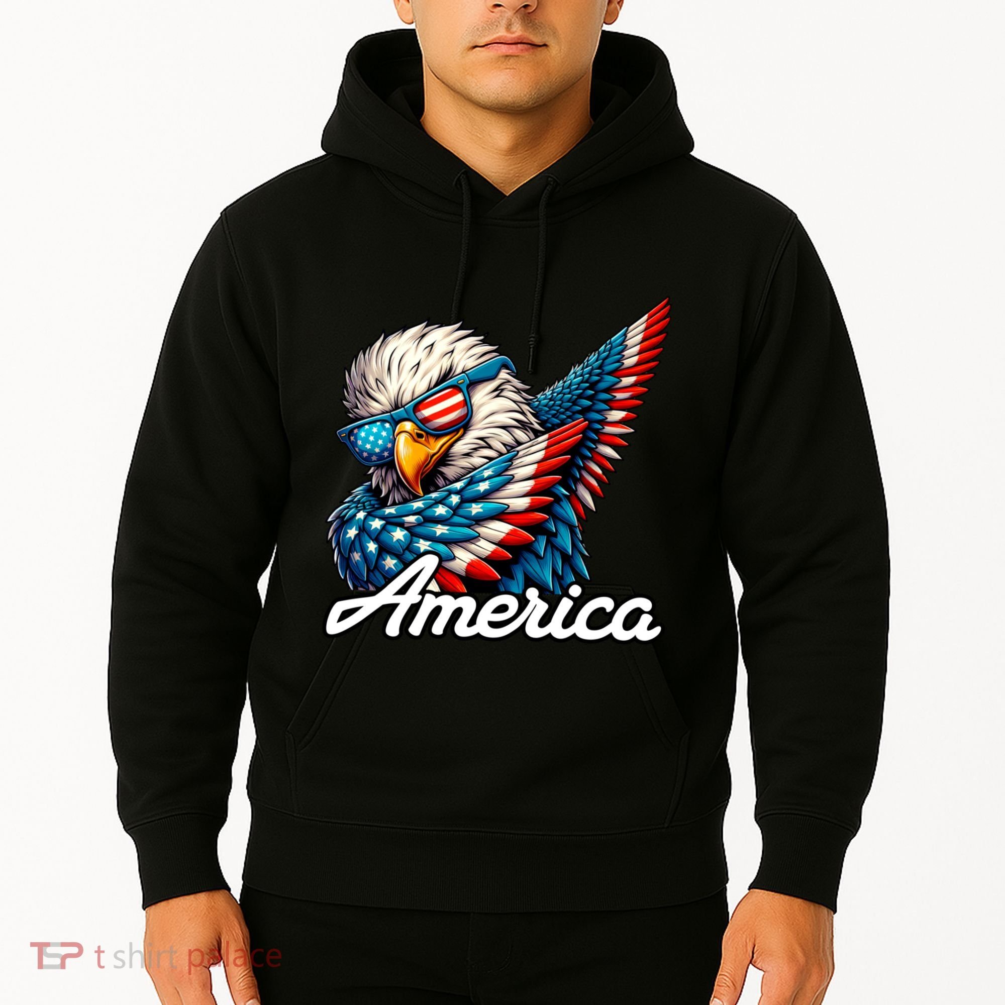 Patriotic America Dabbing Bald Eagle Hoodie