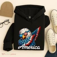 Patriotic America Dabbing Bald Eagle Hoodie thumb 4