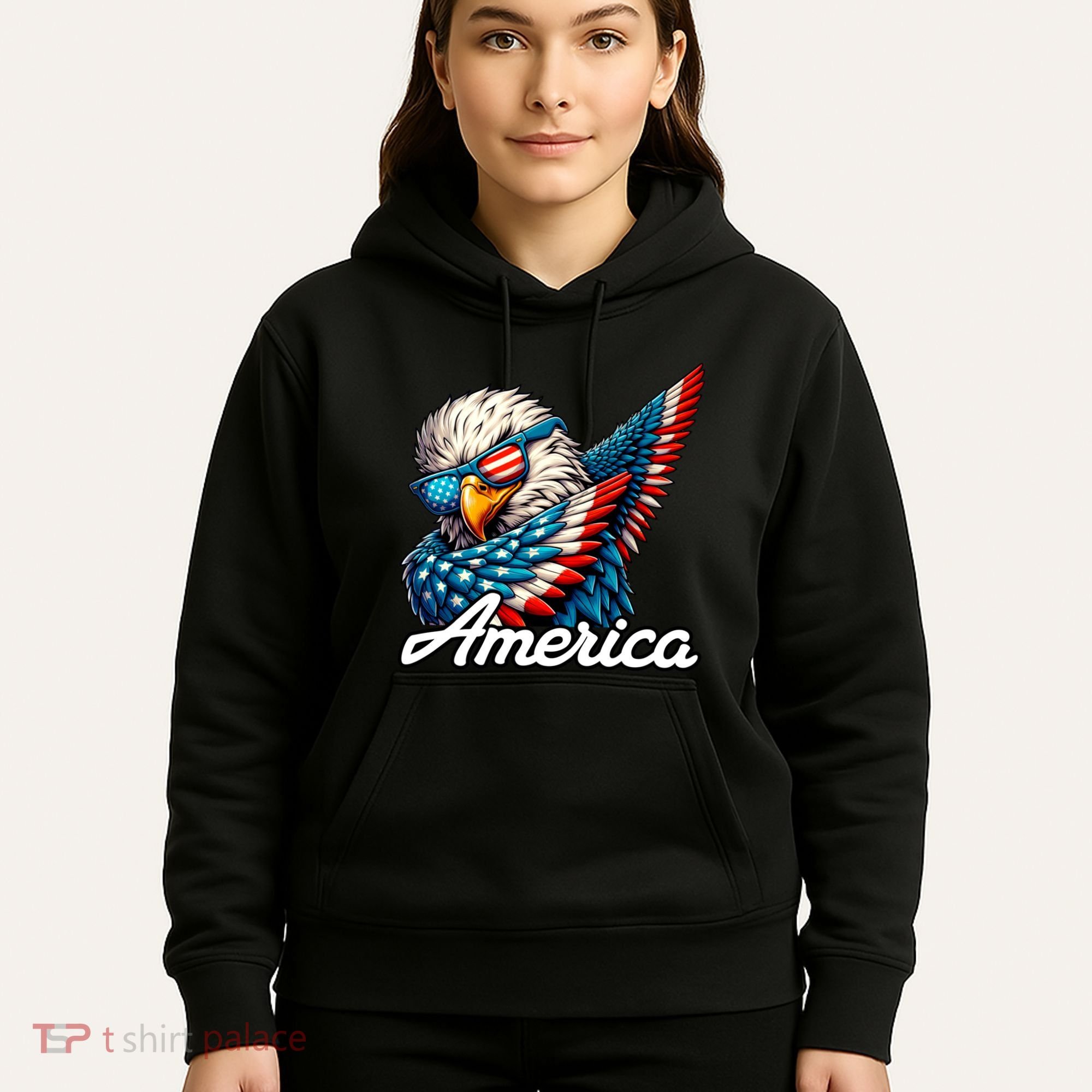 Patriotic America Dabbing Bald Eagle Hoodie