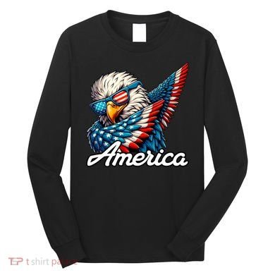 Patriotic America Dabbing Bald Eagle Long Sleeve Shirt
